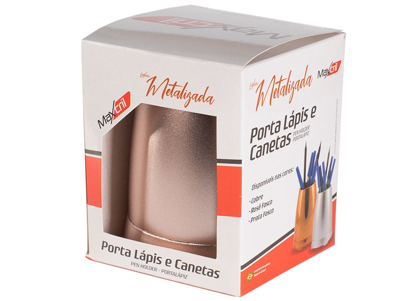 PORTA LÁPIS / CANETAS -  METALIZADO ROSÊ