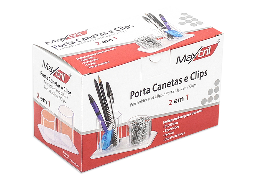 PORTA CANETA E CLIPS MAXCRIL