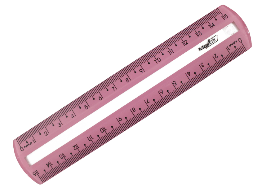 RéGUA DE 15CM GUIA DE LEITURA ROSA MAXCRIL 