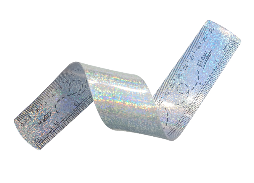 RéGUA DE 30CM FLEXíVEL HOLOGRáFICA