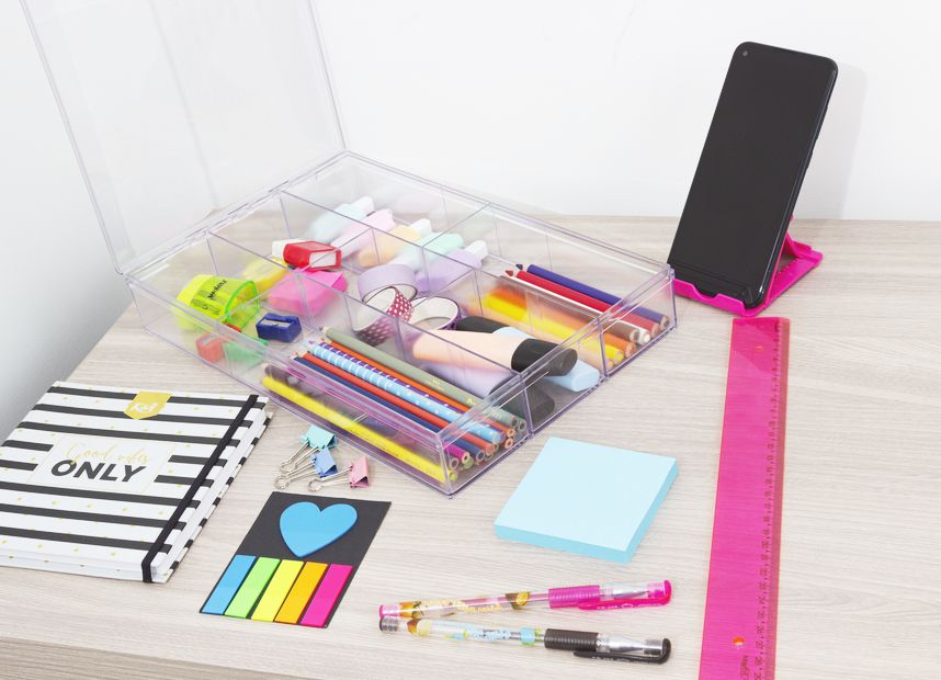 CAJA ORGANIZADORA MULTIUSOS ROSA PASTEL